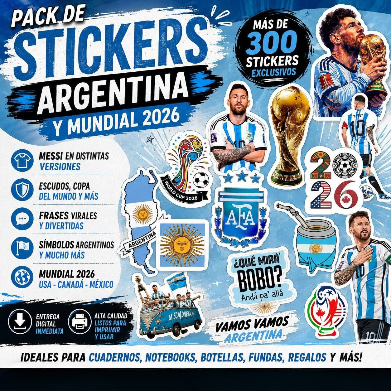 Más de 300 Sticker de la Seleccion y Mundial